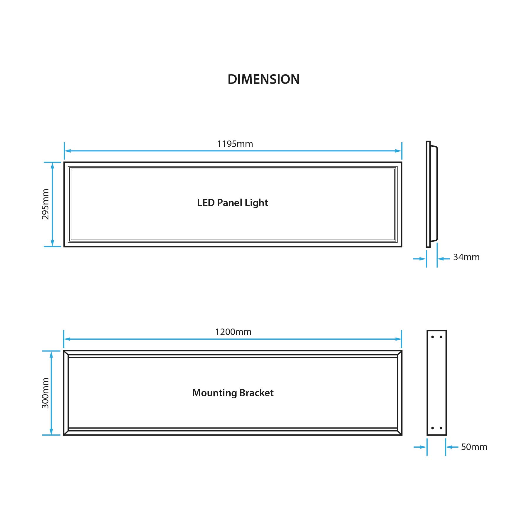 G.W.S. LED 1195x295mm LED Panel Lights LED Backlit Panel Light 1195x295mm 42W White Frame