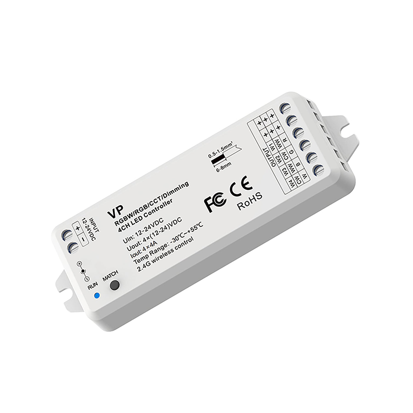 G.W.S. LED 4CH*4A 12-24V DC CV CCT/RGB/RGBW Controller VP