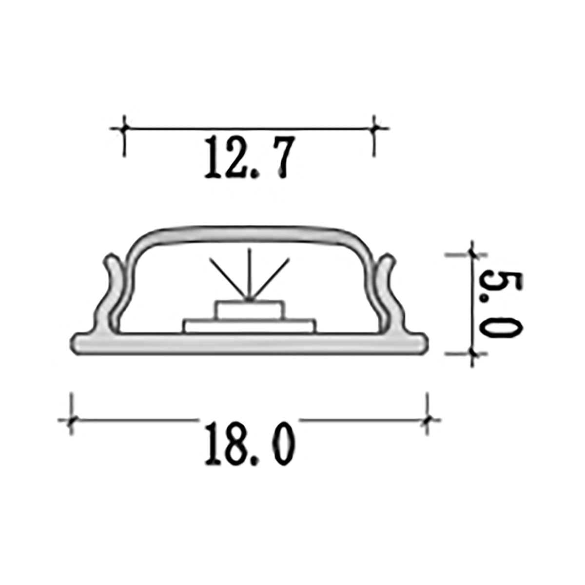 G.W.S. LED Bendable Surface Mounted LED Aluminium Profile 18x5mm (552)