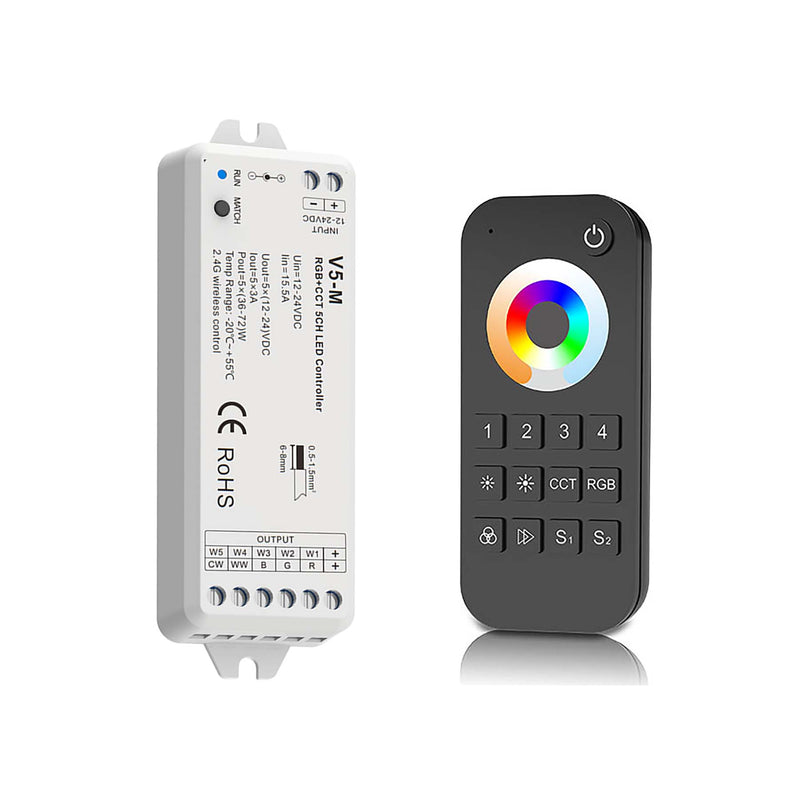 Led 12 24v Dc Rgb Cct Controller V5 M 4 Zone Remote Control Rt10