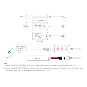 G.W.S. LED LED 5-24V DC RGB Controller 3CH*1.5A 2.4GHz RF VD3