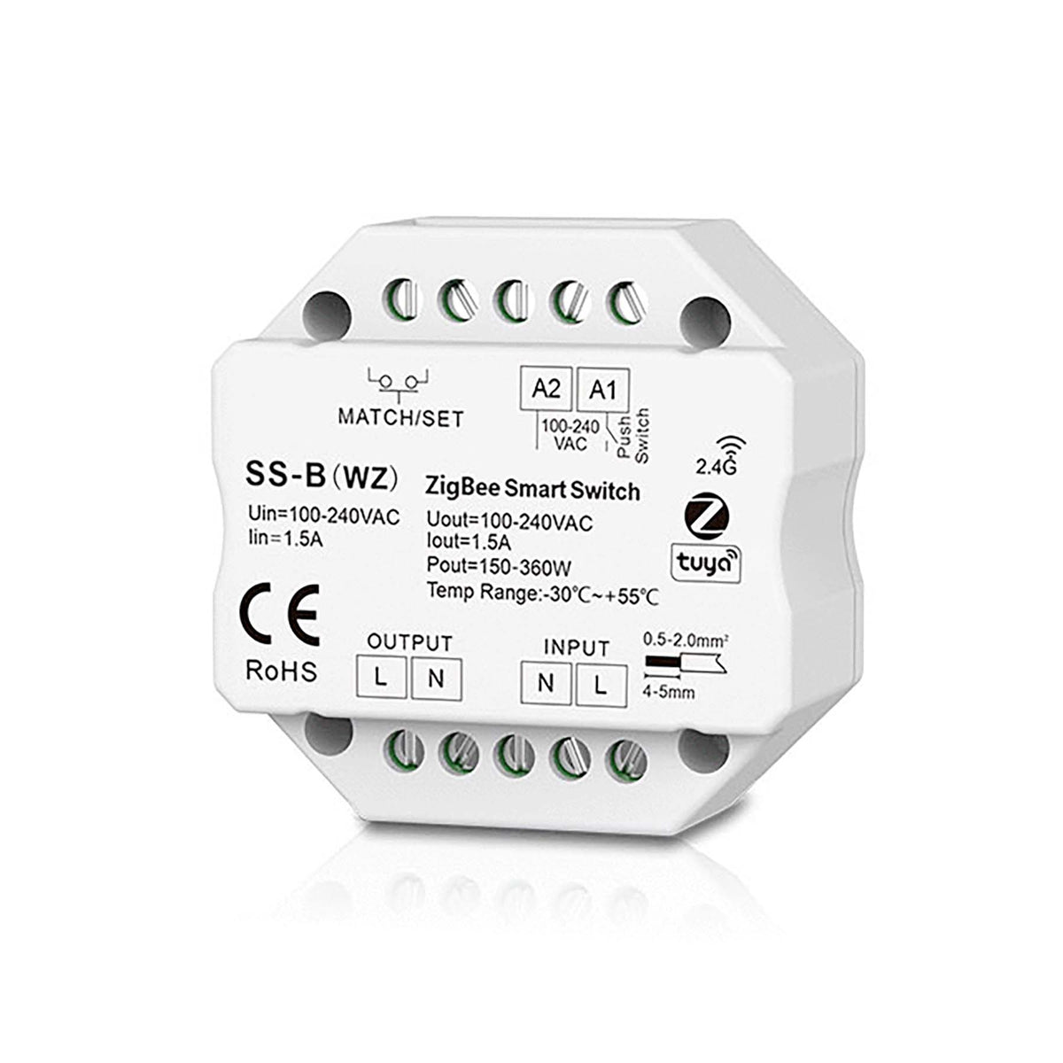 G.W.S. LED LED AC100-240V Zigbee Smart Switch Tuya APP 2.4GHz RF SS-B(WZ)