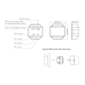 G.W.S. LED LED AC100-240V Zigbee Triac Dimmer Tuya APP 2.4GHz RF S1-B(WZ)