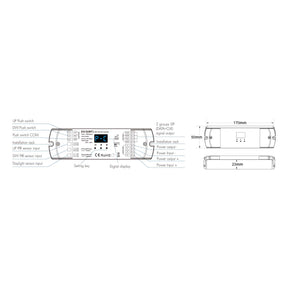 G.W.S. LED LED Controllers LED 5-24V Dual PIR Sensor+Dual Push Button WiFi SPI Controller ES-D(WT)