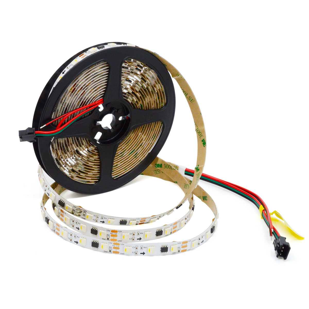 G.W.S. LED LED Strip Lights 5M / SPI RGBWW LED 5050 Strip Light, 5M Reel, IP20, 12V, 60 LEDs/M, 20 Pixels/M, SPI Digital Pixel RGB+Warm White