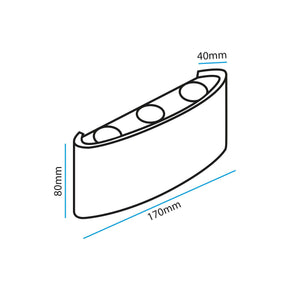 G.W.S. LED LED Wall Lights Black 6W LED Up and Down Wall Light (WL-T6)