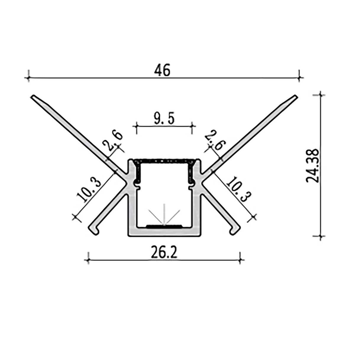 G.W.S. LED Plaster-In LED Aluminium Profile 127 (POS)