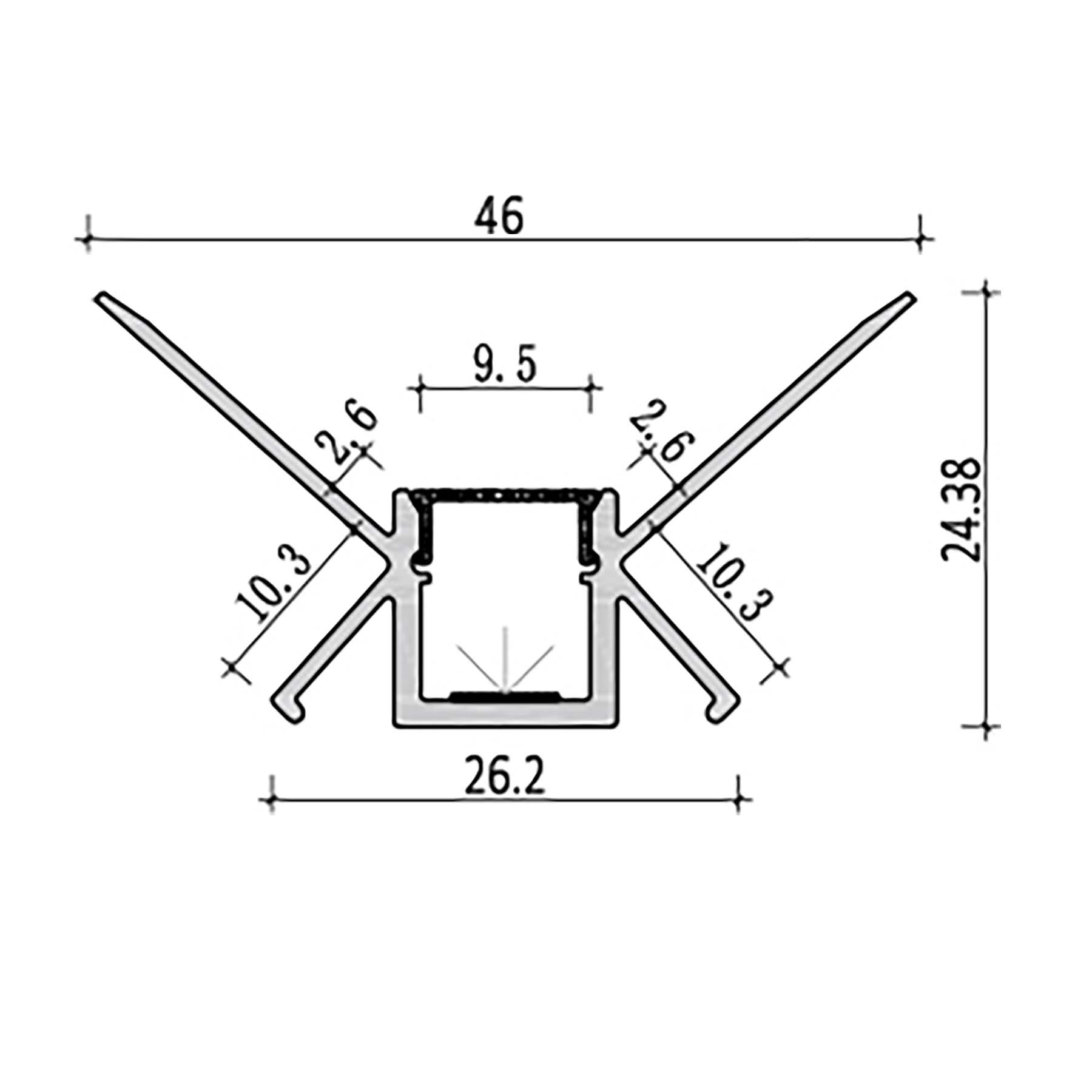 G.W.S. LED Plaster-In LED Aluminium Profile 127 (POS)