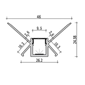 G.W.S. LED Plaster-In LED Aluminium Profile 127 (POS)