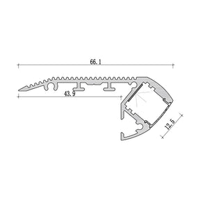 G.W.S. LED Stair Nosing LED Aluminium Profile 66x27mm (134)