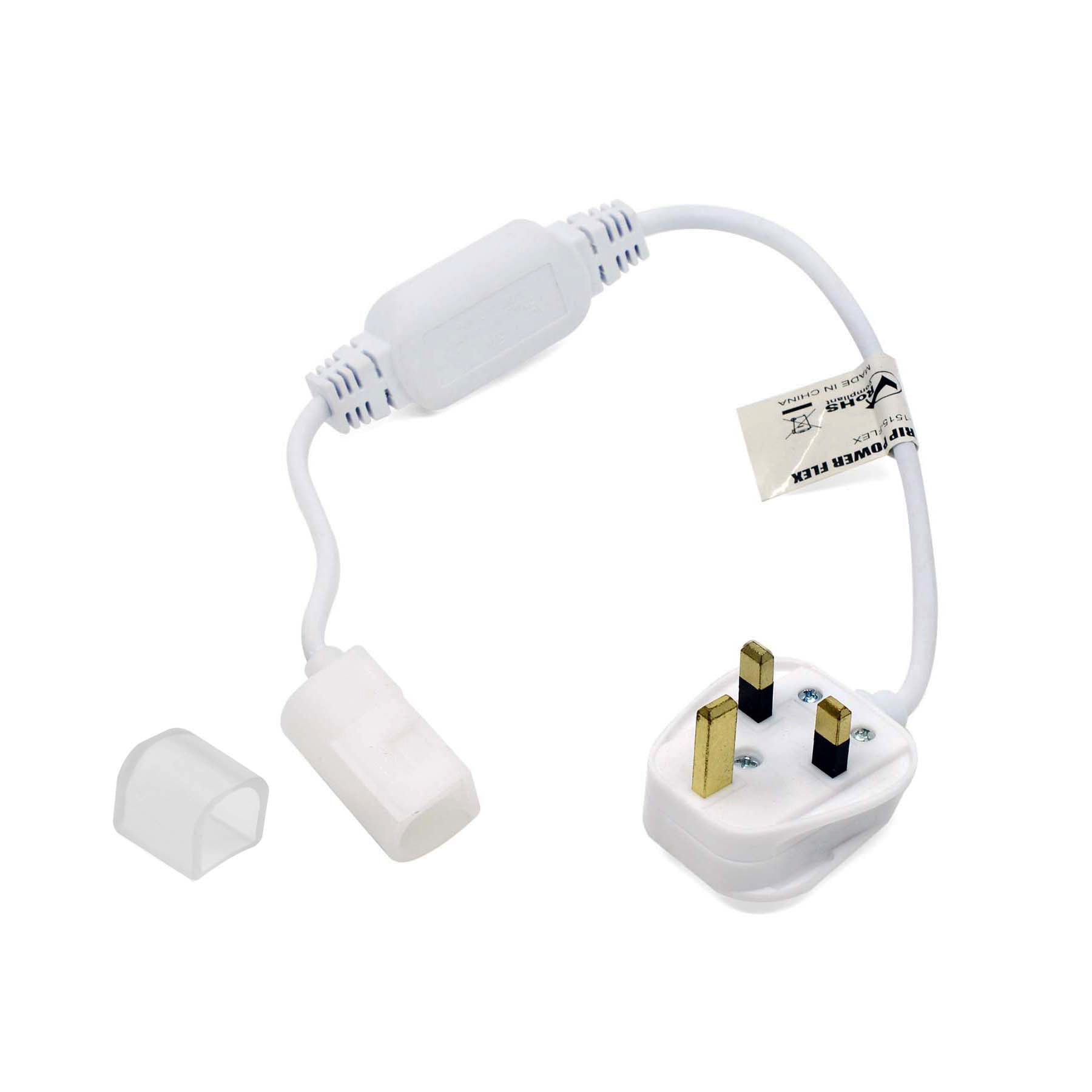 G.W.S. LED Strip Connectors Standard UK Plug Set For AC 1515 Neon Strip