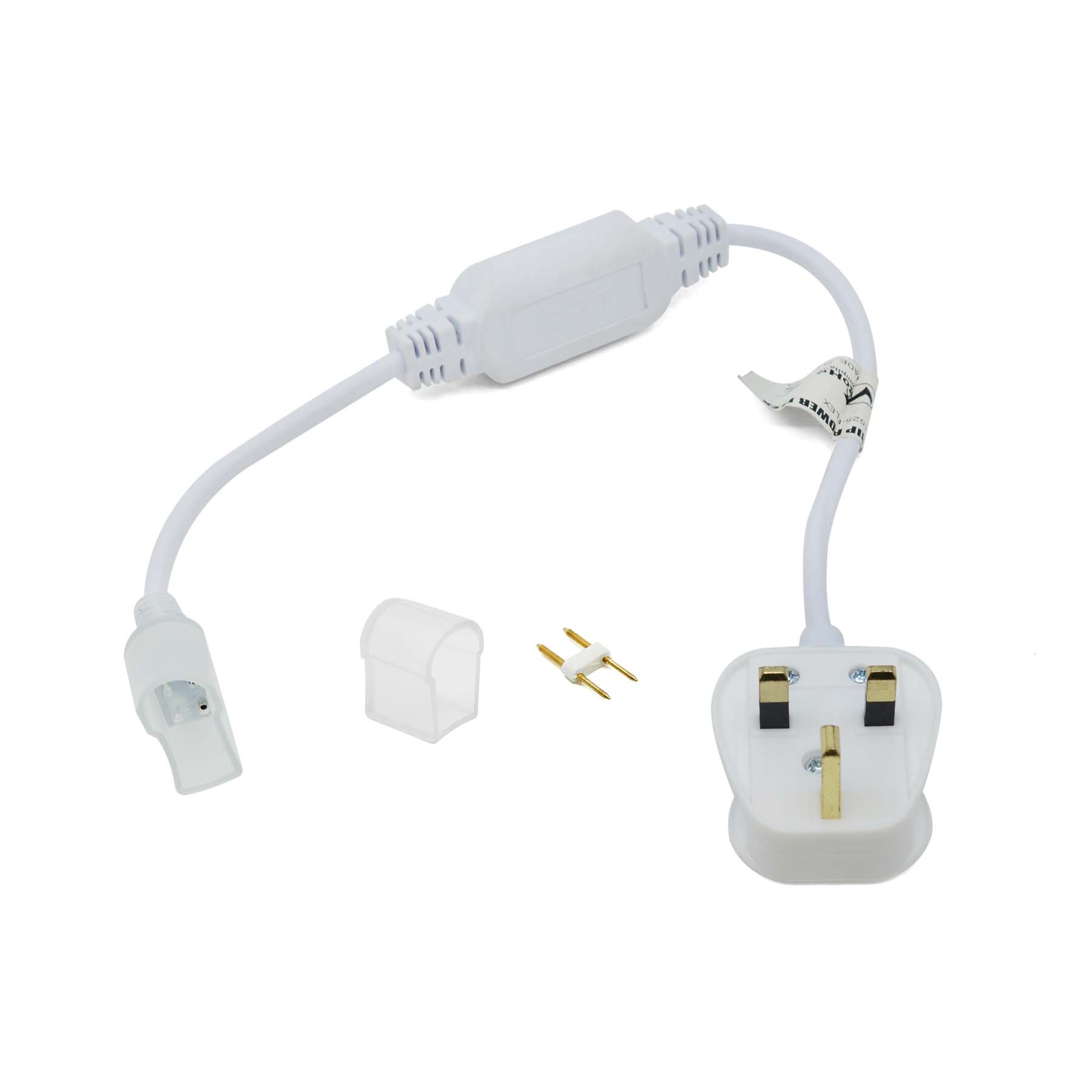 G.W.S. LED Strip Connectors Standard UK Plug Set For AC 1525 Neon Strip