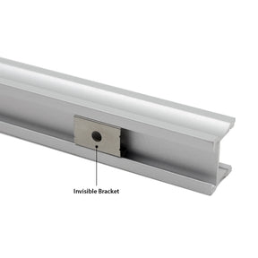 G.W.S. LED Surface Mounted Invisible Brackets LED Aluminium Profile 17x14.3mm (571)