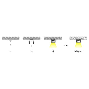 G.W.S. LED Surface Mounted LED Aluminium Profile 16.2x11mm (570)