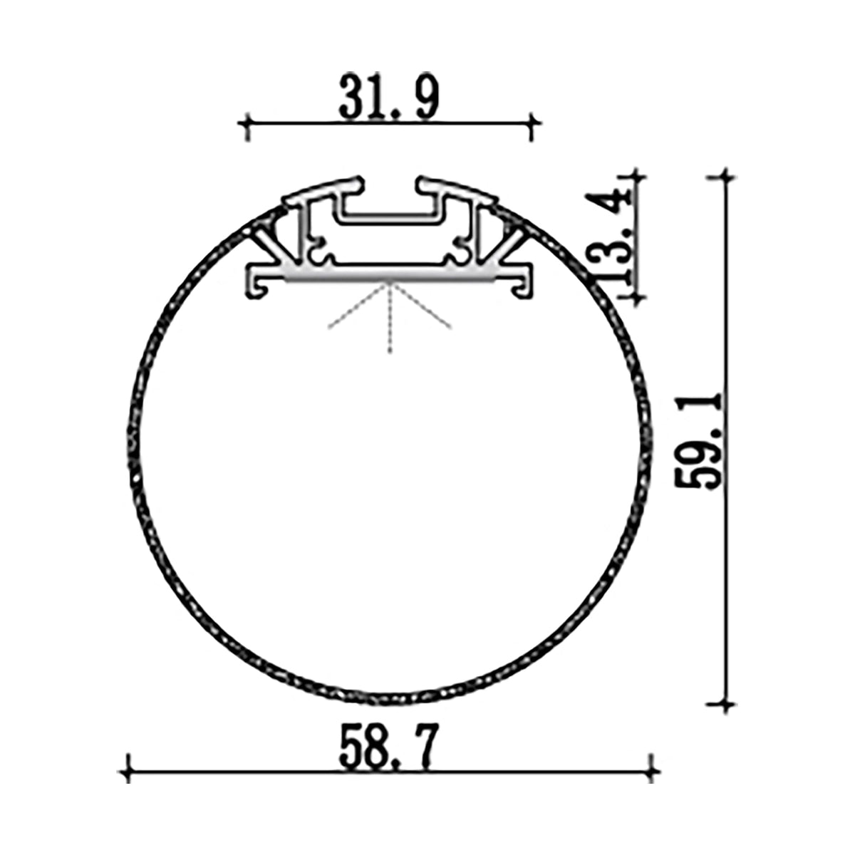 G.W.S. LED Suspended LED Aluminium Profile 58.7x59.1mm (639)