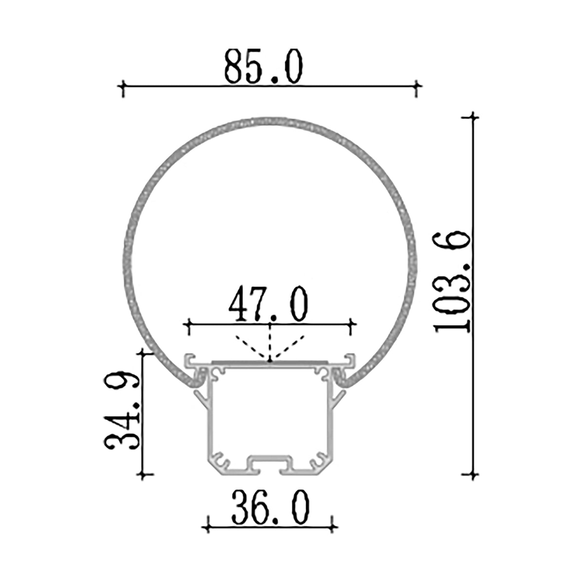 G.W.S. LED Suspended LED Aluminium Profile 85x103.6mm (193)