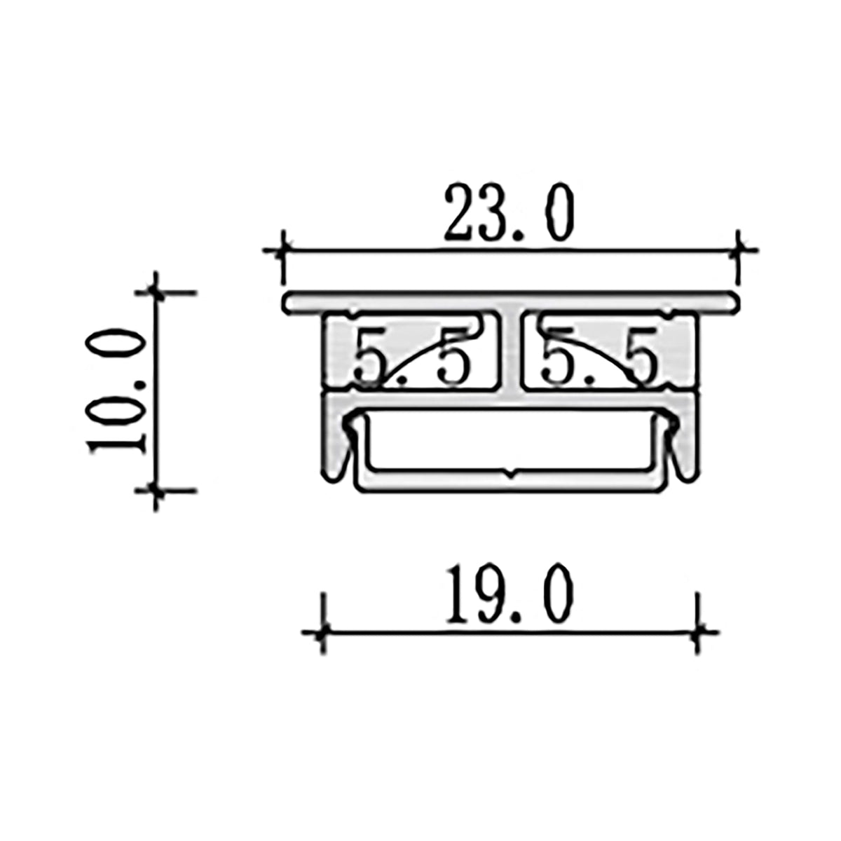 G.W.S. LED Wall & Coving LED Aluminium Profile 23x10mm (352)