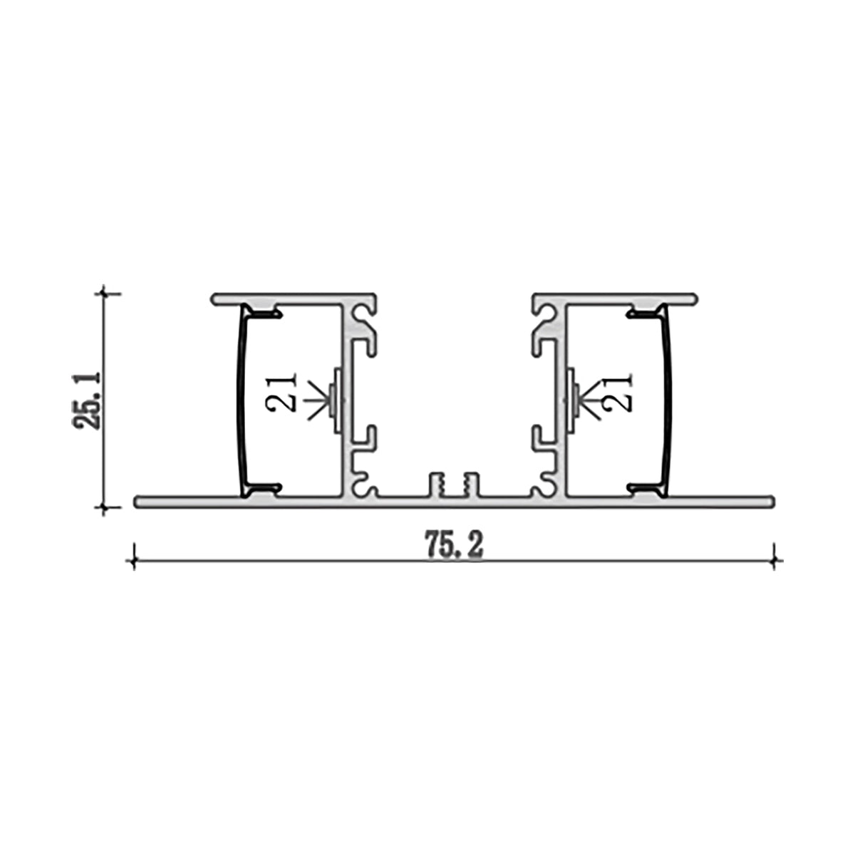 G.W.S. LED Wall & Coving LED Aluminium Profile 75.2x25mm (268)