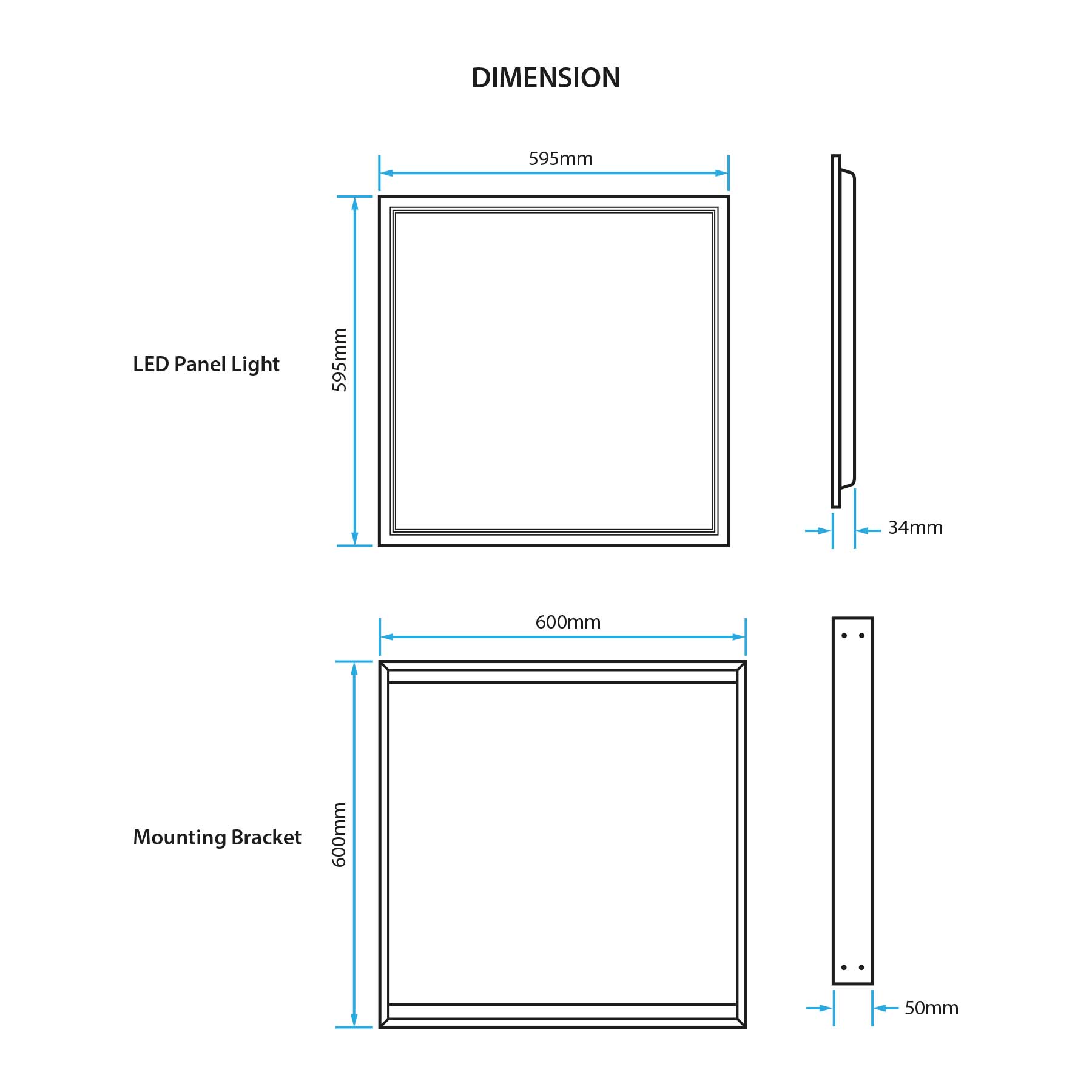 G.W.S LED Wholesale 595x595mm LED Panel Lights LED Backlit Panel Light 595x595mm 42W White Frame