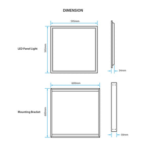 G.W.S LED Wholesale 595x595mm LED Panel Lights LED Backlit Panel Light 595x595mm 42W White Frame