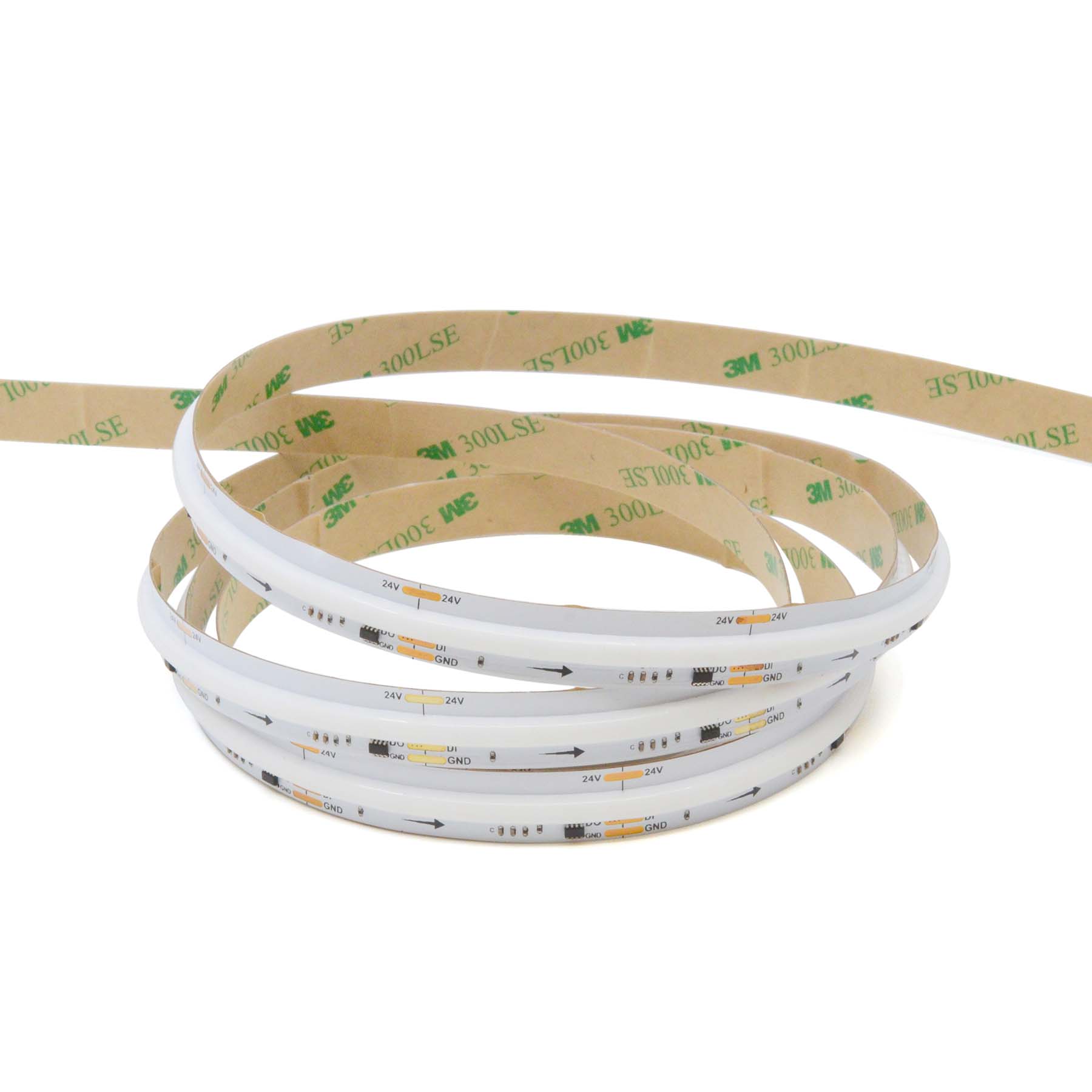 G.W.S LED Wholesale LED Strip Lights 5M / SPI RGB LED COB Strip Light, Seamless, 5M Reel, IP20, 24V, 12mm Wide, SPI Digital Pixel RGB