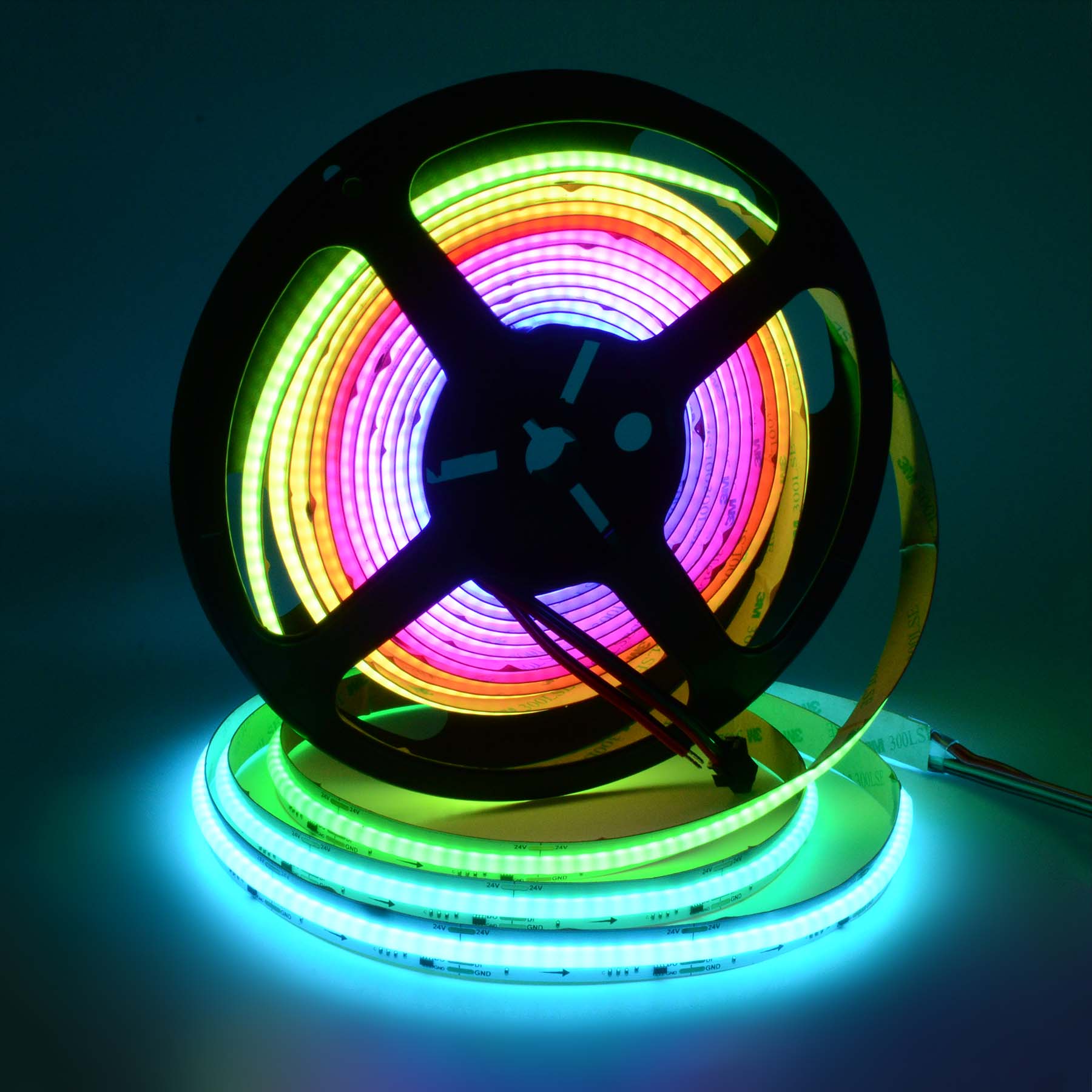 G.W.S LED Wholesale LED Strip Lights 5M / SPI RGB LED COB Strip Light, Seamless, 5M Reel, IP20, 24V, 12mm Wide, SPI Digital Pixel RGB