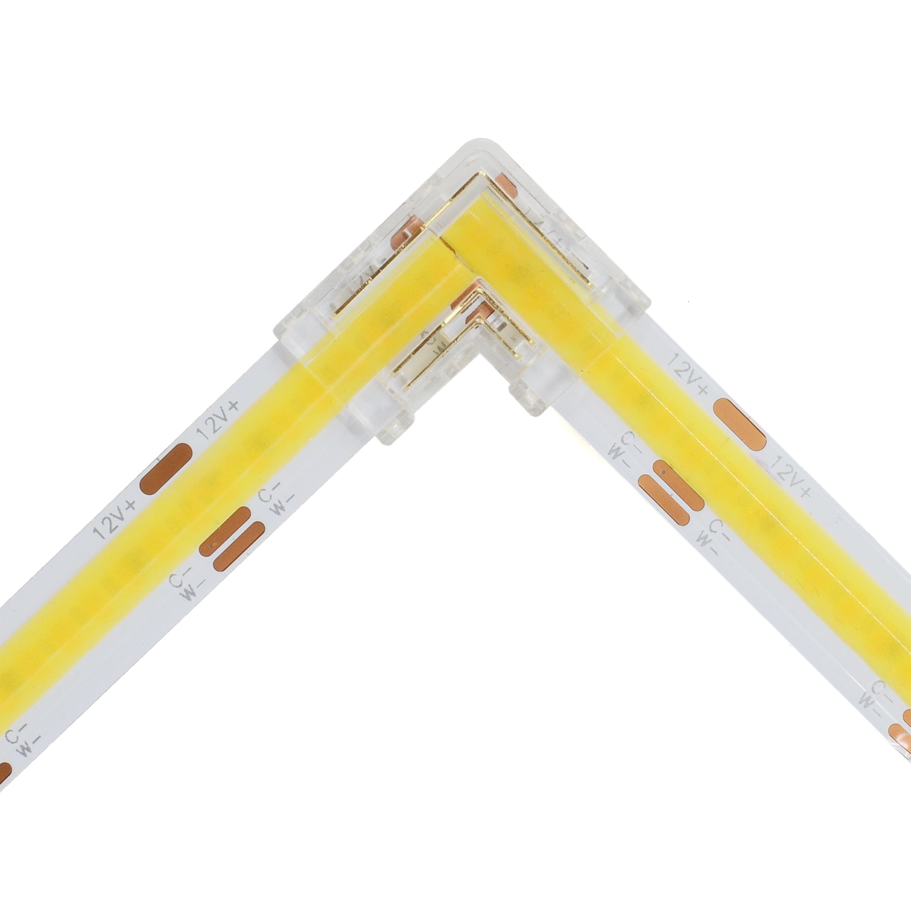 G.W.S LED Wholesale Strip Connectors COB / 10mm / 3 Pin CCT/Pixel Quick Fit Solderless L Shape Corner Connector For DC LED Strip Lights