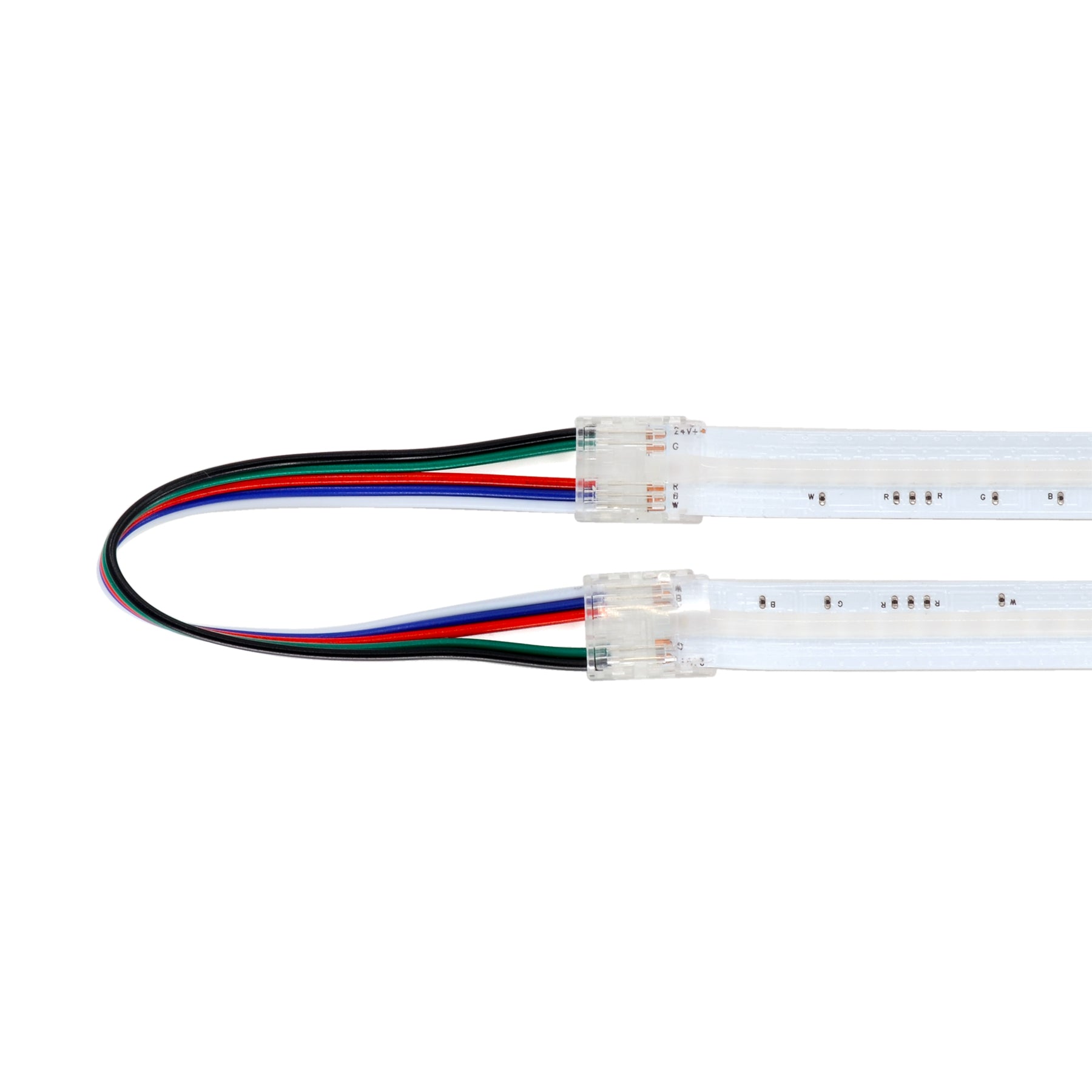 G.W.S LED Wholesale Strip Connectors COB / 12mm / 5 Pin RGBW/RGBWW 2 End Wire Cable For DC LED Strip Lights, Pack of 5