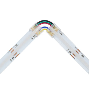 G.W.S LED Wholesale Strip Connectors COB / 12mm / 6 Pin RGB+CCT L Shape Corner Connector For DC LED Strip Lights, Pack of 5