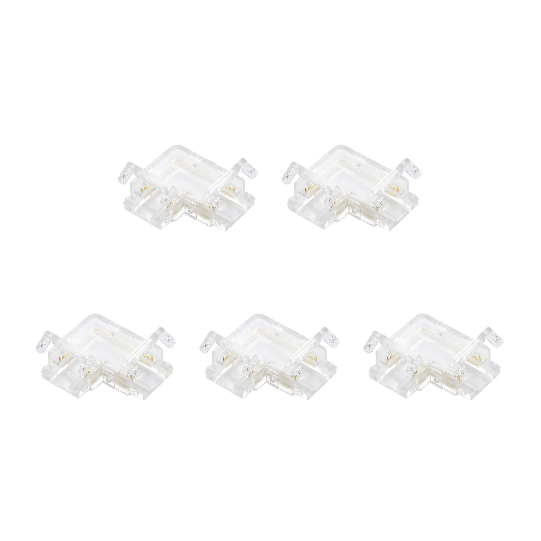 G.W.S LED Wholesale Strip Connectors L Shape Corner Connector For DC LED Strip Lights, Pack of 5