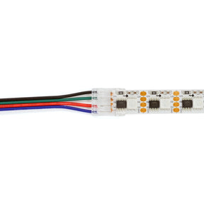 G.W.S LED Wholesale Strip Connectors SMD / 12mm / 4 Pin RGB Quick Fit Solderless Strip to Wire Straight Connector For DC LED Strip Lights