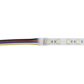 G.W.S LED Wholesale Strip Connectors SMD / 12mm / 6 Pin RGB+CCT 1 End Wire Cable For DC LED Strip Lights, Pack of 5