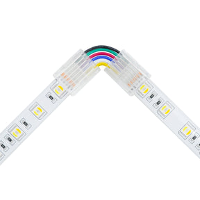 G.W.S LED Wholesale Strip Connectors SMD / 12mm / 6 Pin RGB+CCT L Shape Corner Connector For DC LED Strip Lights, Pack of 5