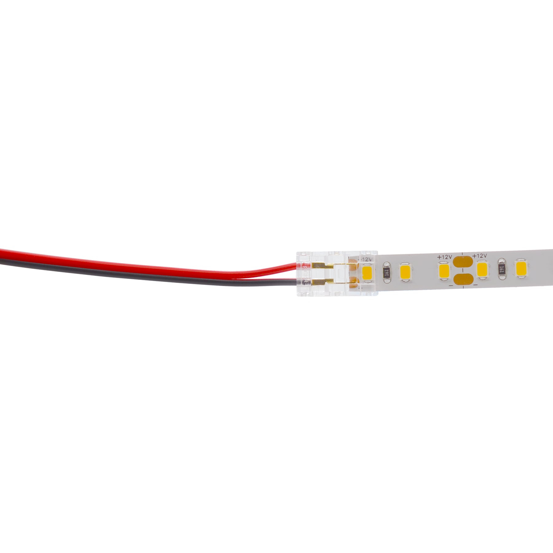 G.W.S LED Wholesale Strip Connectors SMD / 8mm / 2 Pin Single Colour 1 End Wire Cable For DC LED Strip Lights, Pack of 5