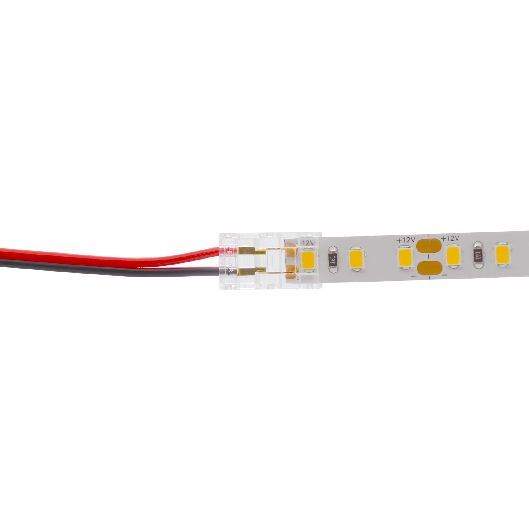 G.W.S LED Wholesale Strip Connectors SMD / 8mm / 2 Pin Single Colour Strip to Wire Straight Connector For DC LED Strip Lights, Pack of 5