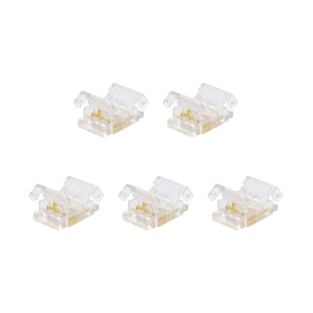 G.W.S LED Wholesale Strip Connectors Strip to Strip Straight Connector For DC LED Strip Lights, Pack of 5