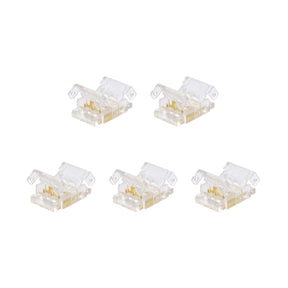 G.W.S LED Wholesale Strip Connectors Strip to Strip Straight Connector For DC LED Strip Lights, Pack of 5