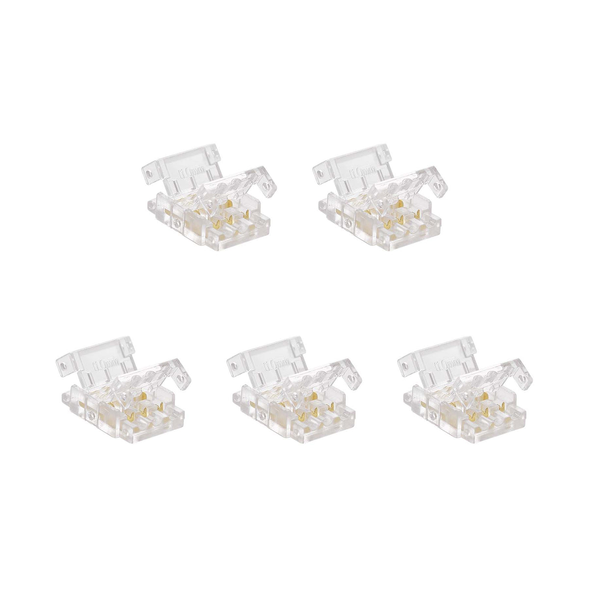 G.W.S LED Wholesale Strip Connectors Strip to Wire Straight Connector For DC LED Strip Lights, Pack of 5