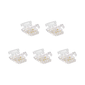 G.W.S LED Wholesale Strip Connectors Strip to Wire Straight Connector For DC LED Strip Lights, Pack of 5