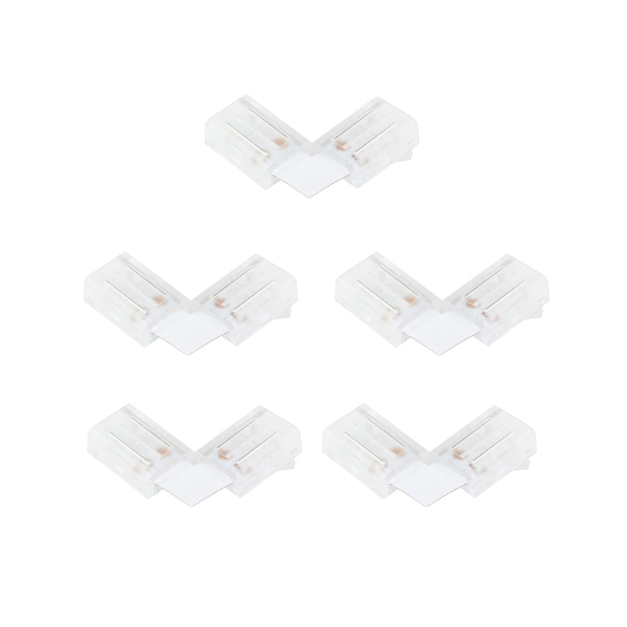 2 Pin Solderless L Shape Connector For Single Colour LED COB Strip Lig